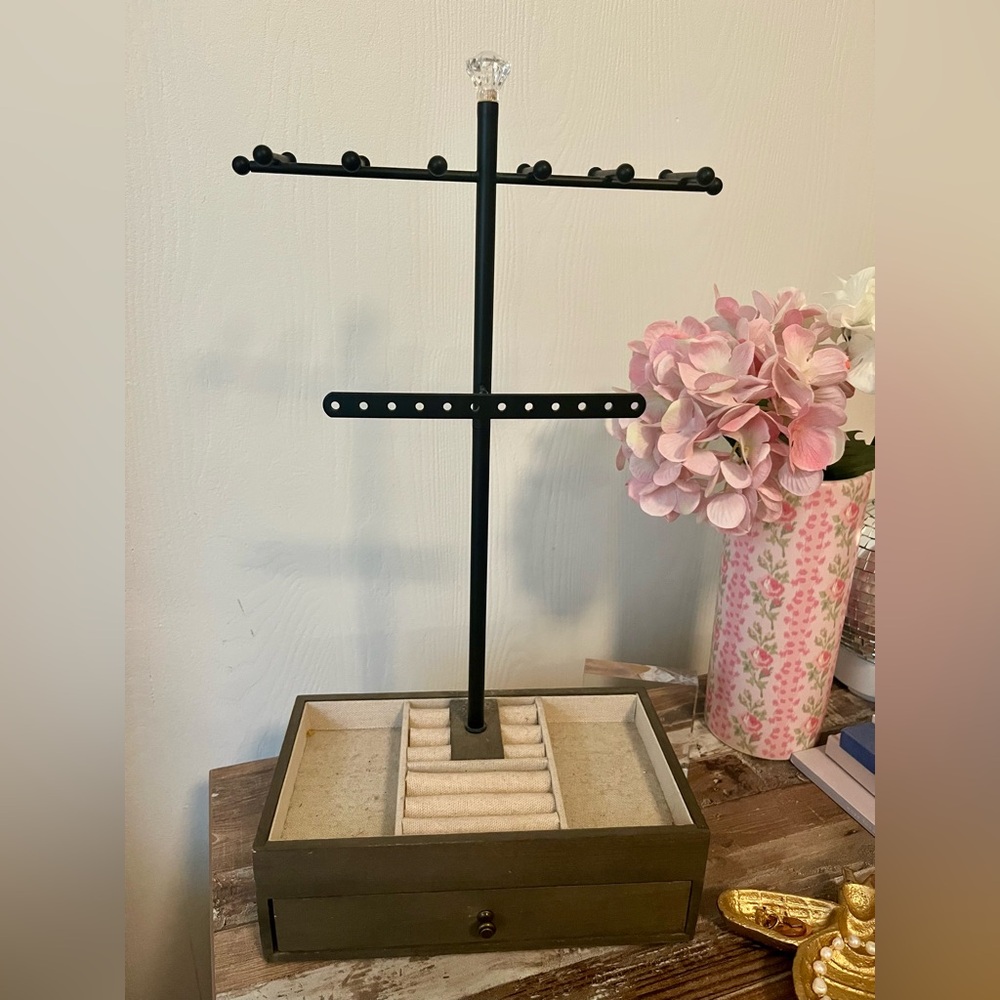 Wooden Jewelry Organizer with Drawer